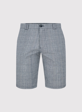 Męskie szorty w kratkę z lnem