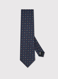 Granatowy krawat w kwiaty