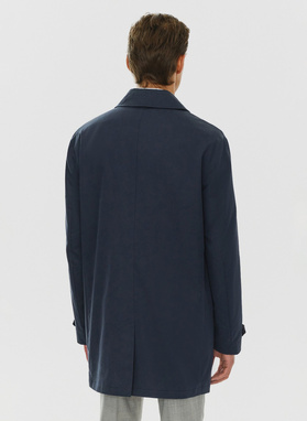 Granatowy wiosenny płaszcz męski