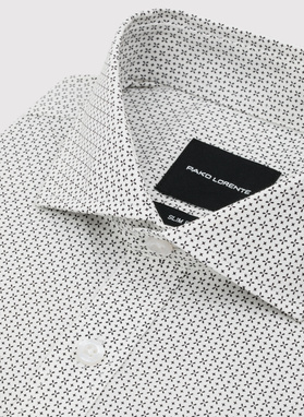 Biała koszula męska w mikrowzór