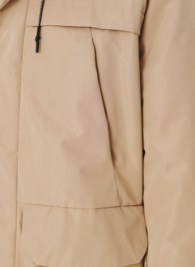 Kurtka męska z kapturem w kolorze beżowym