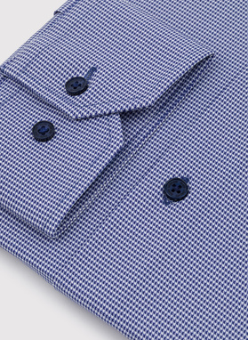 Granatowa dzianinowa koszula w pepitkę