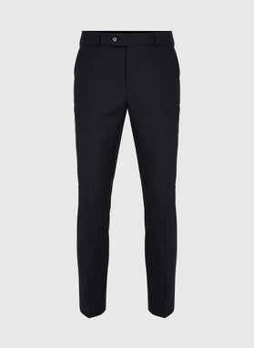 Gładki czarny garnitur męski