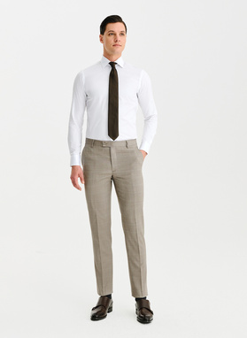 Ślubny dwurzędowy garnitur męski w kratkę