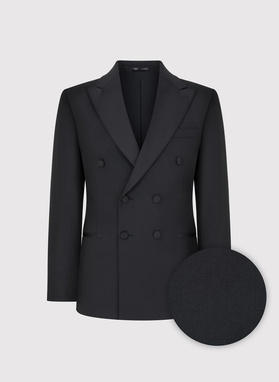 Wełniana dwurzędowa marynarka smokingowa