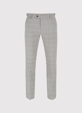 Szary garnitur męski w kratkę