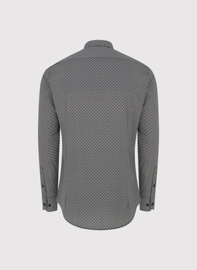 Czarna koszula męska w mikrowzór