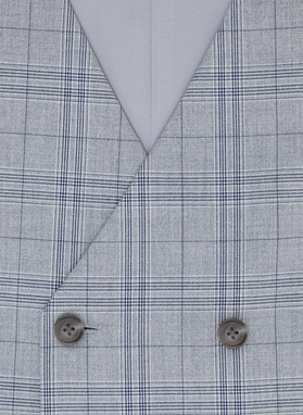 Dwurzędowa kamizelka męska w kratę