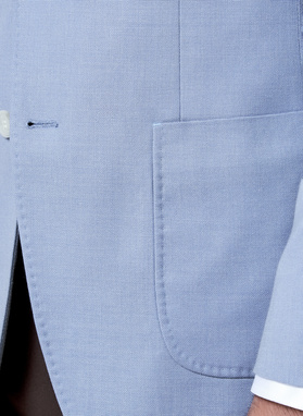 Niebieska marynarka casual z lnem