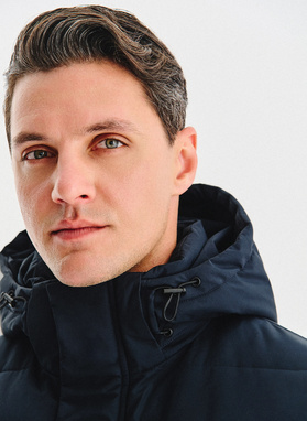 Granatowa pikowana kurtka męska