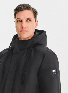 Puchowa kurtka męska w czarnym kolorze