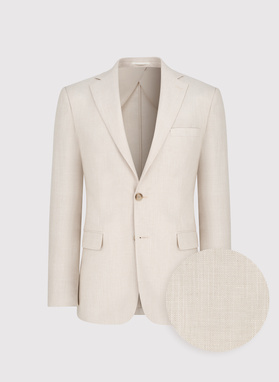 Beżowy garnitur męski z lnem