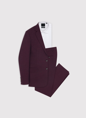 Bordowy garnitur męski