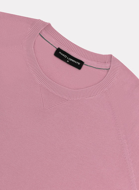 Różowy sweter męski o-neck