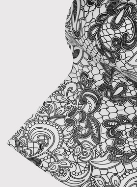 Jedwabna czarna poszetka we wzór