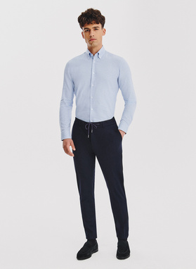 Niebieska koszula w pepitkę