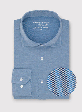 Jasnoniebieska dzianinowa koszula męska