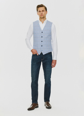 Męska kamizelka w kratę księcia Walii