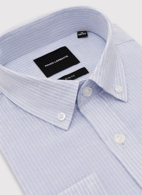 Lniana koszula w prążek