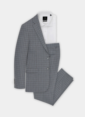 Szare spodnie garniturowe P22SF-6G-008-S-S