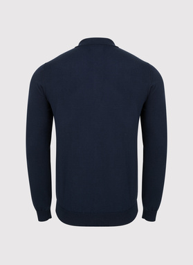 Granatowy kardigan z kołnierzykiem