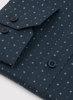 Granatowa koszula męska wzór geometryczny