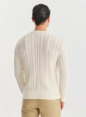 Beżowy sweter męski z kaszmirem