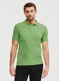 Gładki t-shirt polo w zielonym kolorze