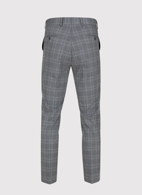 Szare spodnie garniturowe w kratkę