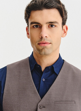 Brązowa kamizelka męska