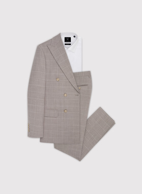 Dwurzędowy garnitur męski w kratkę