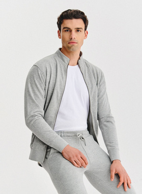 Szara bluza dresowa na suwak