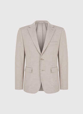 Jasnobrązowa dzianinowa marynarka męska