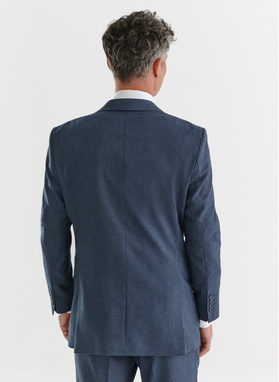 Granatowy garnitur męski w pepitkę