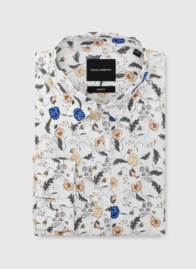 Biała koszula męska kwiaty