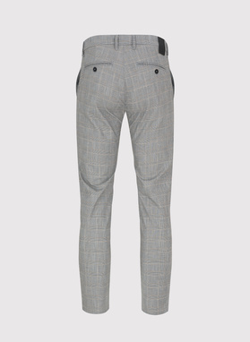 Szare męskie spodnie w kratkę