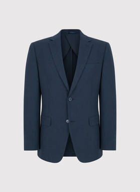 Granatowy garnitur męski z lnem