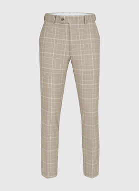 Beżowe spodnie męskie w kratę