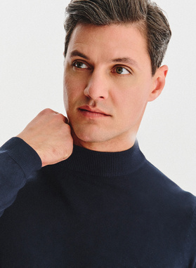 Granatowy półgolf męski