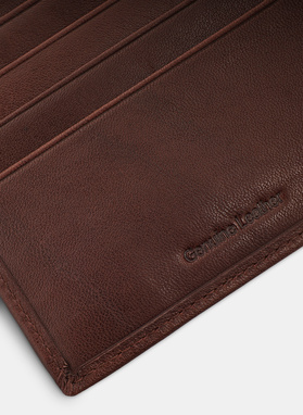 Brązowy skórzany portfel męski