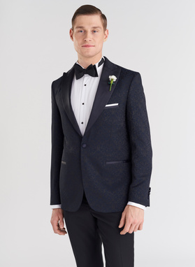 Granatowo-czarny smoking męski