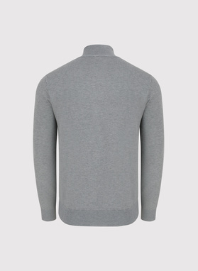 Szary rozpinany sweter męski