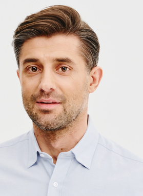 Niebieska bawełniana koszula męska