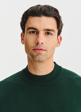 Zielony bawełniany półgolf męski