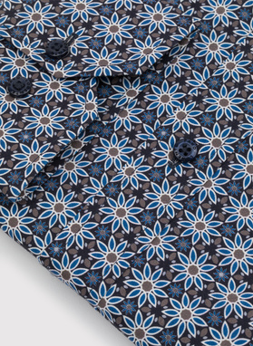 Koszula męska w niebieskie kwiaty