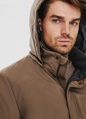 Brązowa kurtka męska z puchowym wypełnieniem