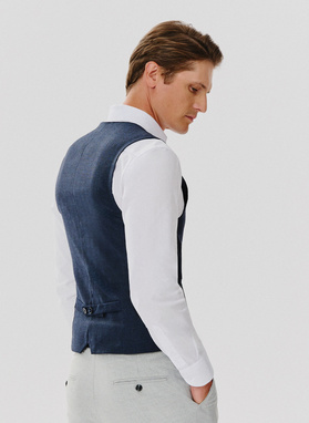 Jednorzędowa kamizelka męska w kolorze granatowym