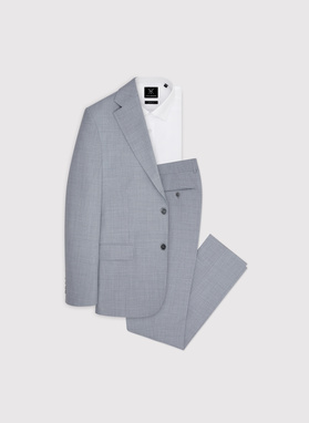 Gładki szary garnitur męski