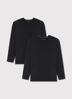 Męski longsleeve w czarnym kolorze, dwupak