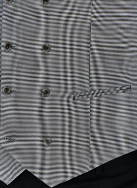 Dwurzędowa szara kamizelka w pepitkę